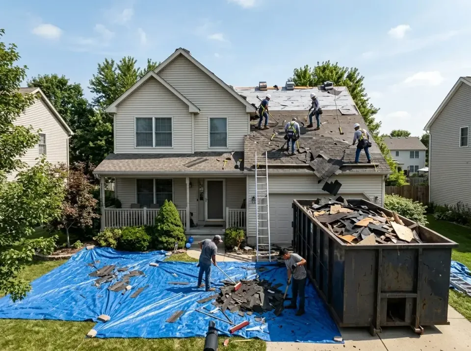 roof-replacement-debris-remova-004 — frequently asked questions, Cheapest Dumpster Rentals in Harrisburg, IL